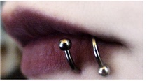 European and American popular new lip nails S-shaped lip ring earrings body piercing jewelry punk popular single for sale