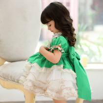 High-end girls cake skirt European and American retro princess dress childrens dress Lolita one-year-old puffy skirt