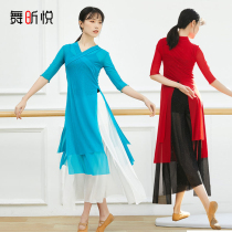 Long Chinese style classical dance mesh top Female adult elegant yarn body body rhyme performance dance clothes