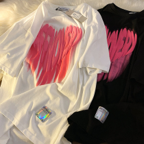 Neresum love short-sleeved T-shirt womens T-shirt 2021 summer new couple fashion brand ins niche top