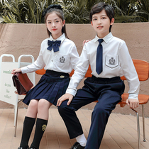 Children's English White Shirt jk Uniform Suit Pupil Autumn School Uniform Performance Suit Kindergarten Suit