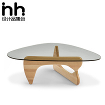 Nobuchi Yong coffee table triangle tempered glass solid wood coffee table Nordic modern shaped coffee table designer coffee table