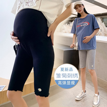Pregnant womens pants childrens summer five-point pants fashion leisure mid-pregnancy wear bottoming safety pants late pregnancy tide