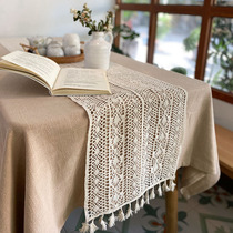 Dining table Table flag Chinese Zen lace bucket cabinet Coffee table cover cloth Nordic hollow stripe shoe cabinet Rectangular small tablecloth