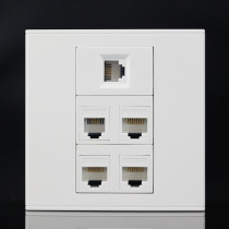 Type 86 3 networks 2 telephone sockets Panel three-port computer network cable plus dual telephone voice switch socket