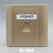 Champagne gold Type 86 single port cable TV socket TV high definition CCTV TV TV interface panel