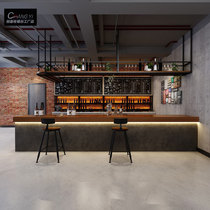 Retro wood grain cement paint yoga gym cashier counter industrial wind corner bar counter bar reception desk