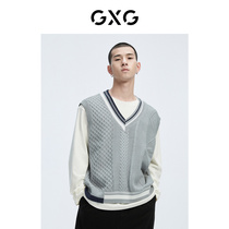 GXG mens clothing (Life series) 21-year Autumn New Product Trend casual loose V-collar gray vest