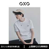 GXG Mens Black and White Casual Simple and Comfortable Nerty-Level T-shirt Fashion Embroidery in the summer of 2023