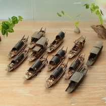 Chinese style solid wood black boat sailing craft sailing craft sailing model ornaments living room furnishings birthday gifts