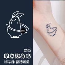 She painted cute rabbit herbal juice paste tattoo ins Wind small pattern animal waterproof male durable female line