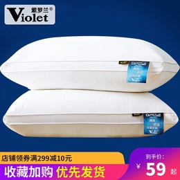 Pair) Violet cotton feather velvet pillow pillow core single double Home Hotel Pillow Pair