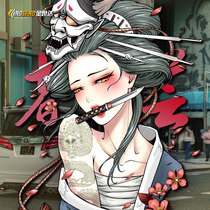 Car personality creative geisha car sticker character body sticker blocking scratch side window decal customization