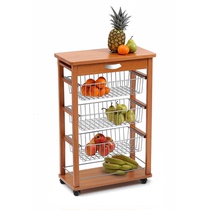 Likai DLAC Italy imported solid wood kitchen shelf Fruit and vegetable storage cart removable dining table
