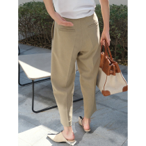 MRS Studios Joker Shen pants three-dimensional crisp high waist thin tapered nine casual casual suit pants