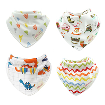 Autumn and winter New Baby enlarged thickened triangle towel cotton baby saliva towel cartoon printing bib saliva scarf