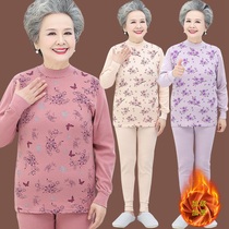  Grandma cotton thermal underwear for the elderly female mother cotton autumn clothes autumn pants bottoming shirt two-piece old peoples clothes