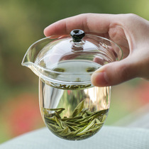 Taiwan Wo fast-brewing cup Glass cover bowl Green tea bowl with filter hole Jane Yi easy-to-soak large hand grab pot
