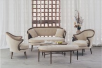 Pictogram design French retro Minimalist soft bag three-person sofa single sofa coffee table side bench living room set