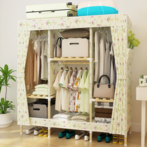 Simple wardrobe solid wood durable wardrobe student dormitory single wardrobe rental room Net red cloth wardrobe