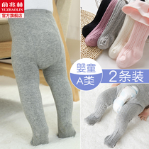 Baby leggings spring and autumn thin autumn newborn cotton pantyhose female baby can open file big pp socks