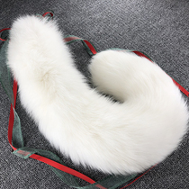 Solid color white fox anal plug tail real hair 40-100cm sex tool anal dilator masturbation removable anal plug
