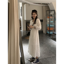 EKoOL Custom Heavy Industries Stereojacquard Embroidery White Dress Womans Summer Korean version of the Long Fairy Skirt