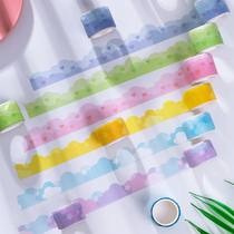 There is a control of the Korean Department building View Cloud Tape Loving Hand Ledger Border Beating the bottom material Hand bill Wave Border Decorative Sticker