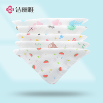Jie Liya cotton double gauze saliva towel Baby hand towel Small square towel towel baby wash face wipe face handkerchief