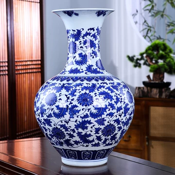 青花器 花瓶 陶磁器 大壺 高35cm X37cm 箱付 時代物 青花器 花瓶 陶磁器 大壺 高35cm X37cm 箱付 時代物 【公式通販】