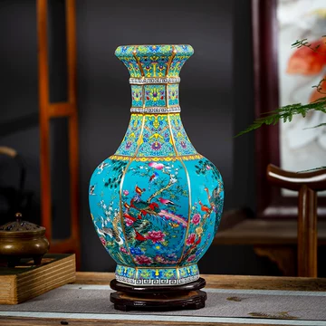 中国　古七宝琺瑯彩　花文　茶入　一對　M　R6636 中国 古七宝琺瑯彩 花文 茶入 一對 M R6636