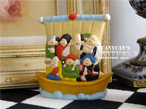 Japan brings back Toyo vintage Collection large hand painted color seven blessing God treasure ship ceramic prayer ornaments