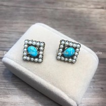 Artist jewelry · Anna Diamond temperament celebrity wind Pine stone pearl earrings