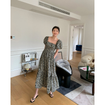 ADA MISS Summer 2022 new side Led Bubble Cuff with dress Dress Temperament Cashies Slim a word Long dress