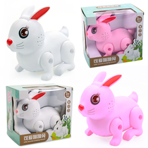 Simulation electric small white rabbit luminous music bouncing singing dance cartoon doll cute animal toy