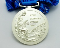 2000 Sydney Silver Medal with Ribbon Ribbon 1:1 Replica Medal Commemorative Craft Collection
