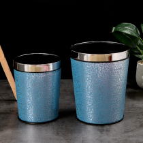 Creative trash can European household uncovered large living room bedroom kitchen bathroom office with press ring paper basket