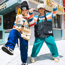 Nien's children's hip-hop HIPHOP for boys and girls performance tide suit hip-hop loose vests vest suit autumn
