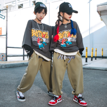 Nien Home Less Children Street Dance Hip Hop Loose Necropolis Suit HIPHOP Boys Girls Table Performance Tidal Clothing Autumn