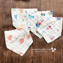 No fluorescent all season good with pure cotton 6 layers gauze triangle towel baby gauze spat towel newborn by button circumference