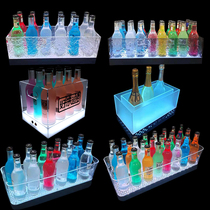 Luminous ice bucket ktv creative LED beer keg PC acrylic 12 grid commercial champagne bucket custom bar beer frame
