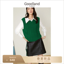 (eco-green) Sound childrens beautiful womens clothing 2022 spring new fake two pieces of horse-clamp POLO collar-knitted shirts