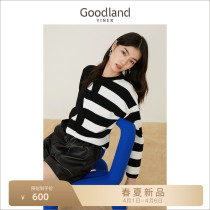 Tone and beauty ground womens dress 2022 spring new hit color striped bright silk knit cardiovert