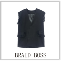 (Braids bosss house)Mesh stitching suit vest HB9003