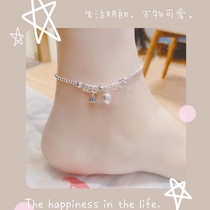 Ancient law two happy anklet showered lotus seeds 2021 fashion 925 sterling silver anklet foot chain silver beads Womens Tanabata gift