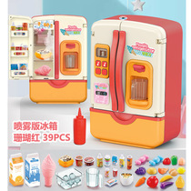 Childrens freezer Small Appliances Refrigerator toy spray house cooking cooking kitchen men and women 3 years old