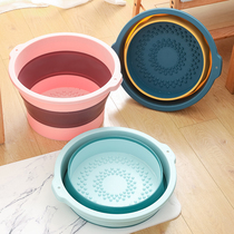 Foldable foot bucket wash foot Basin foot basin household plastic but calf foot tub foot wash bucket simple dormitory