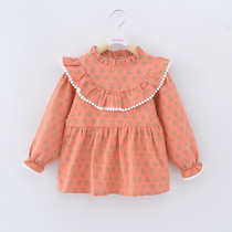 Childrens cotton waterproof apron overcoat baby anti-dressing girl long sleeve princess skirt food clothes baby bib