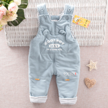 Duckling winter clothes new baby outfits 6 Months 1-2 years old baby straps thin cotton pants with cotton