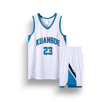 Black basketball suit white jersey custom American sports team uniform printed children's blue basketball jersey